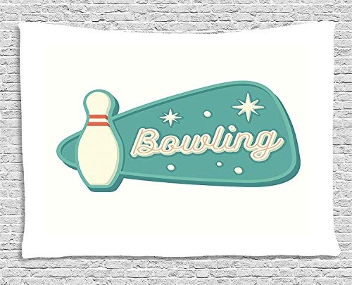 MLNHY Bowling Tapestry, Vintage Design in Traditional...