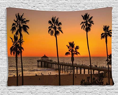 MLNHY Vintage Beach Tapestry, Photo of Palm Trees at...