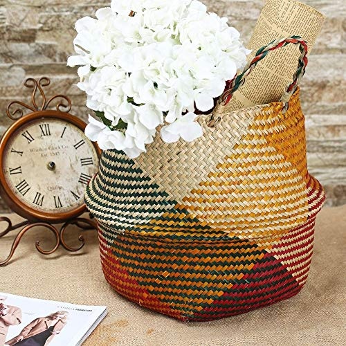 Storage Baskets - Foldable Storage Basket Seagrass Tote Belly Mixed Color Home Planter 69e - Xlarge Java Baskets Holder Clothes Outdoor Turtle Tray Hard Elephant Deep Office Seagrass Nursery Gr