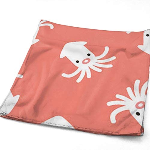 Hectwya Cute Squid Maximum Softness Cotton Quick-Dry Hand Towels Basics Washcloth Premium Quality