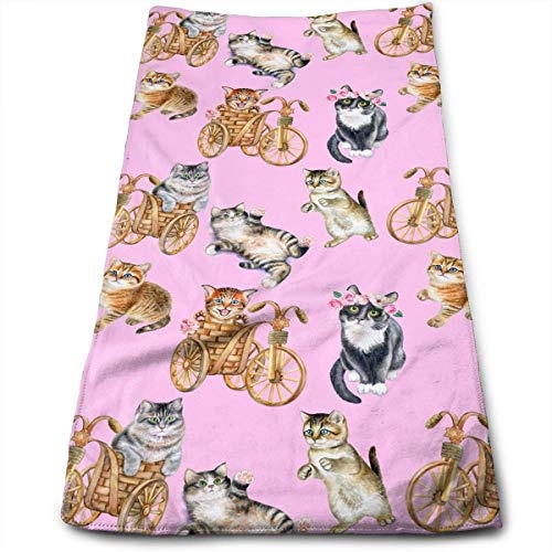 Hectwya Playful Cats Maximum Softness Cotton Quick-Dry Hand Towels Basics Washcloth Premium Quality