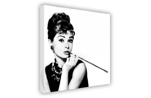 Canvas it Up Druck auf Leinwand, Motiv Audrey Hepburn mit Zigarette, New Age / Pop Art, tolle Deko, groß, Schwarz / Weiß 8- A1 - 24" X 30" (60CM X 76CM)