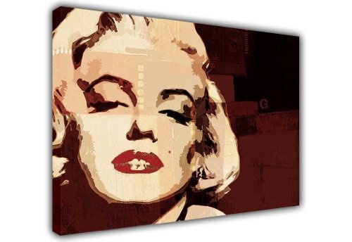 Kunstdruck auf Leinwand Art Wand Bilder Pop Art Marilyn Monroe Portrait Print Bild Raum Dekoration Zuhause Hollywood Legends Nostalgie, canvas, 0- A4 - 12" X 8" (30CM X 20CM)
