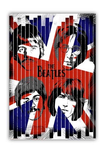 Moderne Pop-Art auf Leinwand, Bilder der Beatles Portrait...