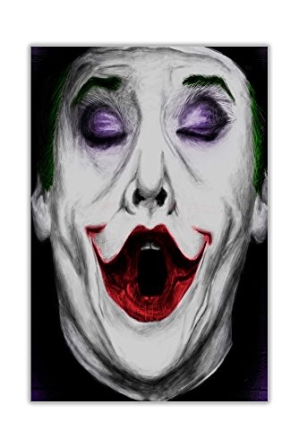 Pop Art Gesicht Joker auf Leinwand Fotos Wand-Dekoration von Haus Modern 02- A3 - 16" X 12" (40CM X 30CM)