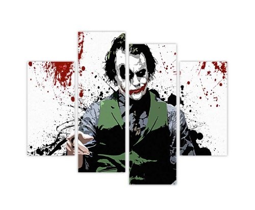 Iconic Batman Joker mit Blood Splatter in Raum Pop Art Extra große New Age Art London 2012 Olympics Foto Home Décor Print Raum Dekoration Bild 4 Panel 88,9 cm 90 cm breit/71,1 cm 71 cm hoch extra große Modern Art