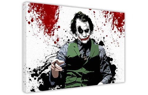 Großes Leinwandbild mit Kultfigur "Joker" aus Batman, mit Blutspritzern, Querformat, Fotodekoration, tolles Accessoire für zu Hause 8- A1 - 24" X 30" (60CM X 76CM)