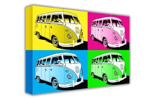 Leinwanddruck mit Hippie-VW-Bus-Motiv, Fotodruck, tolle...