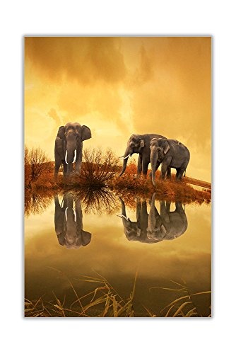 CANVAS IT UP Thai Elefanten bei Sonnenuntergang auf...