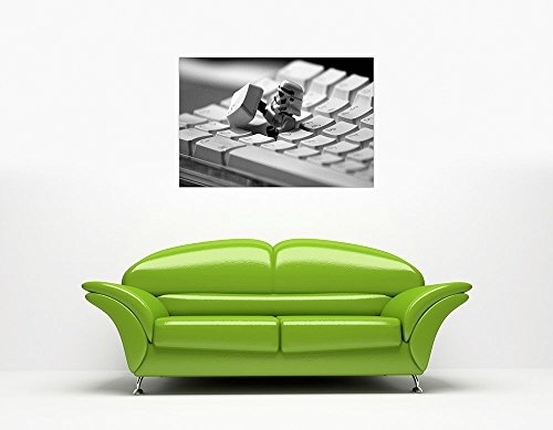 CANVAS IT UP Lego Star Wars Imperial Storm Trooper in Tastatur Kinder Leinwand Prints Bilder Raum Dekoration Poster Wall Art Pop Kunst-Foto Druck Schwarz Weiß