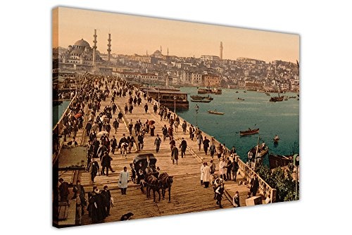 Nostalgisches City Kunstdruck Der 1800S Istanbul Türkei auf Rahmen Leinwand Prints Art Wand Bilder, canvas holz, 09- A0 - 40" X 30" (101CM X 76CM)