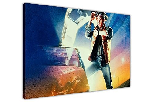 Iconic Movie Poster von Marty McFly zurück in die zukunft Kunstdruck auf Leinwand gerahmt Film Bilder Wall Art, canvas holz, 02- A3 - 16" X 12" (40CM X 30CM)