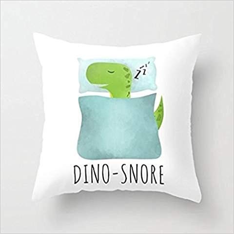 Juzijiang KPOEUY Dino-Snore Polyester Canvas Square Decorative Throw Pillow Case Cushion Cover Modern Decoration16X16 inch