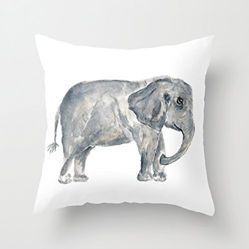 Juzijiang Elephant Pattern Cute Square Canvas Throw...