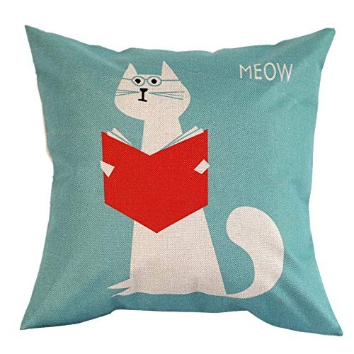 Juzijiang Polyester Canvas Square Mrs Cat Pattern Sofa...