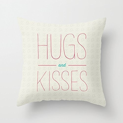 Juzijiang Hugs and Kisses Canvas Throw Pillow Covers...