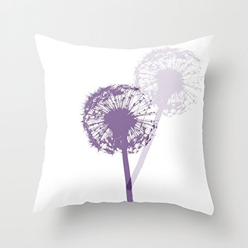 Juzijiang Beautiful Purple Dandelion Canvas Throw Pillow...
