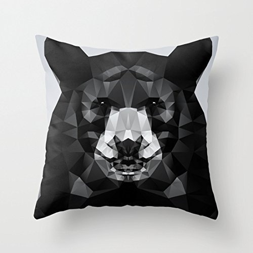 Juzijiang Bear - Black Geo Animal Series Cushion Covers...
