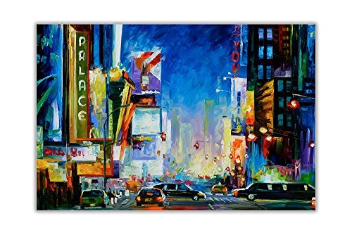 Broadway New York von Leonid Afremov Leinwand Wandbilder Kunstdruck gerahmt New Modern Decor, canvas, 03- A2 - 24" X 16" (60CM X 40CM)