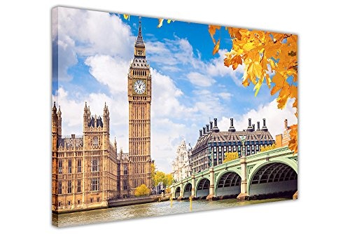 LONDON BIG BEN TOWER KUNSTDRUCK, ELIZABETH KUNSTDRUCK AUF LEINWAND GERAHMT CITY BILD BÜRO Modern 09- A0 - 40" X 30" (101CM X 76CM)