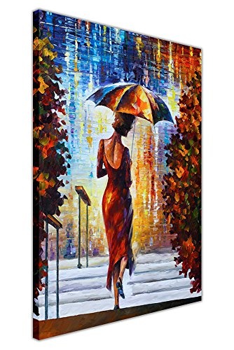 Lady mit Schirm auf den Stufen von Leonid Afremov auf...
