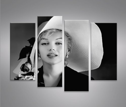 islandburner Bild Bilder auf Leinwand Marilyn Monroe V7 4er XXL Poster Leinwandbild Wandbild Dekoartikel Wohnzimmer Marke