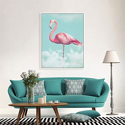 osmanthusFrag Elegante Flamingo Beautiful Flower Nordic Gemälde Poster Wall Art rahmenlose Home Decor Geschenk, Canvas, 2#, 50 x 70 cm