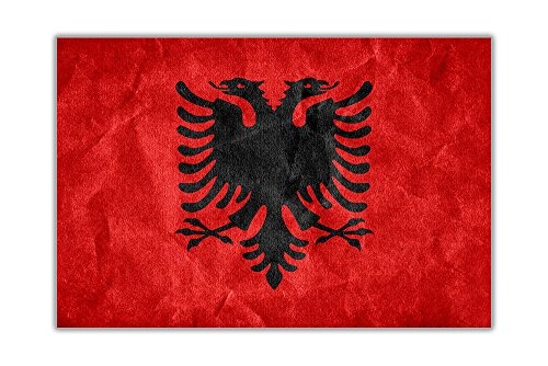 CANVAS IT UP Albanien Flagge auf Leinwand Druck Gerahmt...
