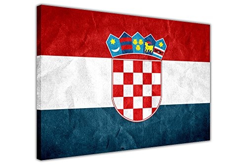 CANVAS IT UP Kroatien Flagge Bilderrahmen Leinwand Wandbild, Print, 38 mm, canvas, 02- A3-16" X 12" (40cm X 30cm)