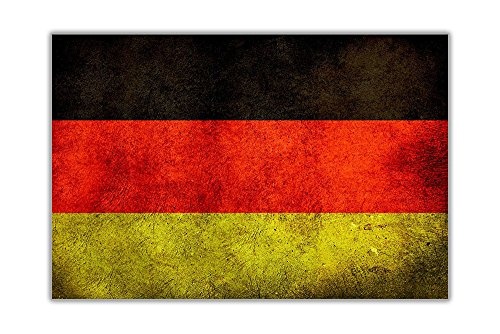 Deutschland Flagge auf Leinwand Druck Gerahmt Art Wand Bild 18 mm starke Rahmen, canvas, 03- A2 - 24" X 16" (60cm X 40cm)