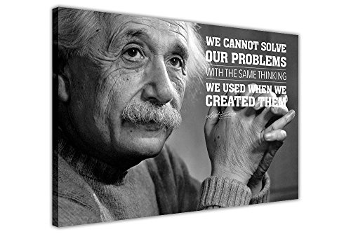 Albert Einstein Leinwandposter mit einem Zitat, canvas,...
