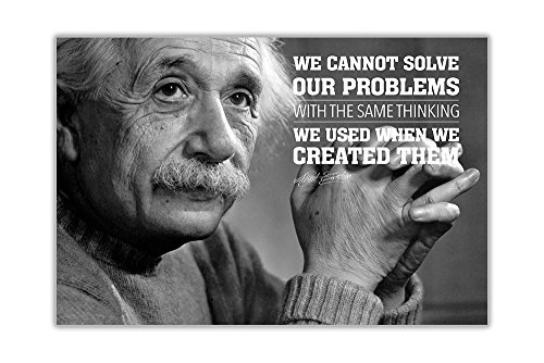 Albert Einstein Leinwandposter mit einem Zitat, canvas,...