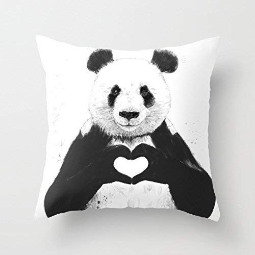 All You Need is Love Pillows Case Panda Decorative Canvas...