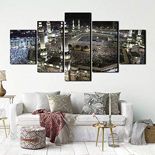 JesseBro76 Digital Muslim Gathering Painting StitchPoster CanvasPaintingPoster Grey L