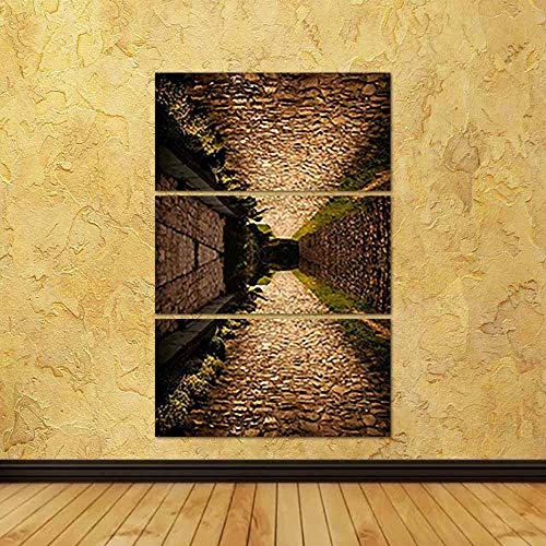 ArtzFolio Cobble Path Up & Down Split Art Painting Panel On Sunboard 28 X 42.1Inch