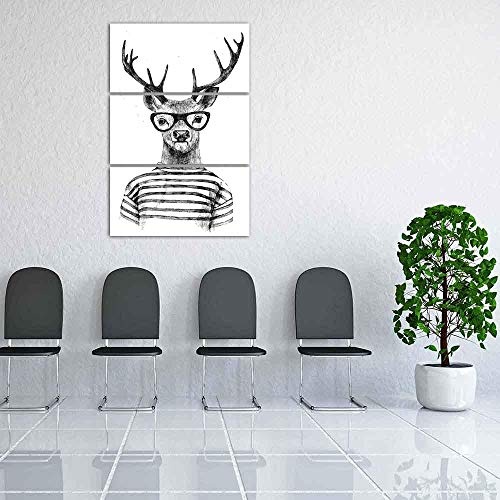 ArtzFolio Dressed Up Deer In Hipster Style Split Art Painting Panel On Sunboard 24 X 35.5Inch