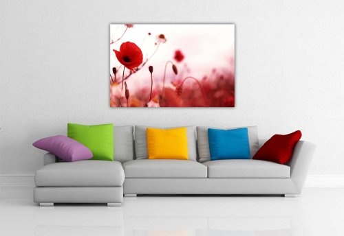 CANVAS IT UP Leinwandbild, Kunstdruck Red Poppy Blumen Blumen Romantische Foto Print Bild Raum Dekoration Floral Bilder Fotos Home Leinwände