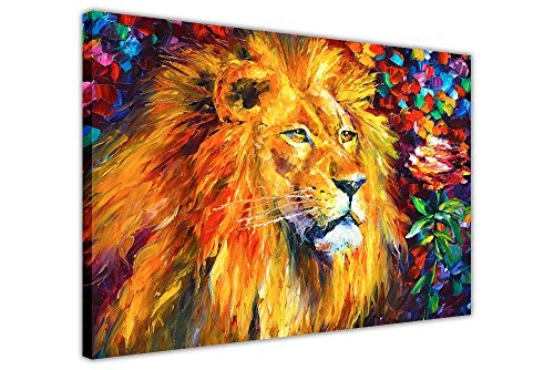 Canvas It Up WID Afrikanischer LÖwe Gemäldekopie / Wandbild-Nachdruck von Leonid Afremov, gerahmt, auf Leinwand, canvas holz, 05- A1 - 34" X 24" (86CM X 60CM)