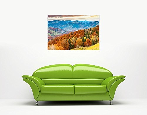 CANVAS IT UP Herbst Sonnenuntergang über Bäume und Hills gerahmtes Leinwandbild, Kunstdruck Home Dekoration Bilder Größe: 76,2 x 50,8 cm (76 x 50 cm)