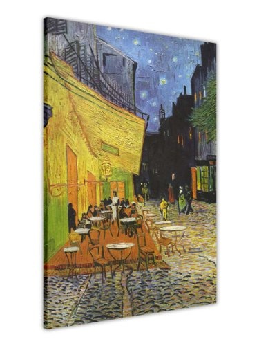 CANVAS IT UP Café bei Nacht von Vincent Van Gogh Masterpiece Leinwandbild, Kunstdruck Foto Druck Bilder Raum Dekoration Classic