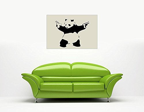 CANVAS IT UP Iconic Panda mit Guns Leinwand Banksy Art...