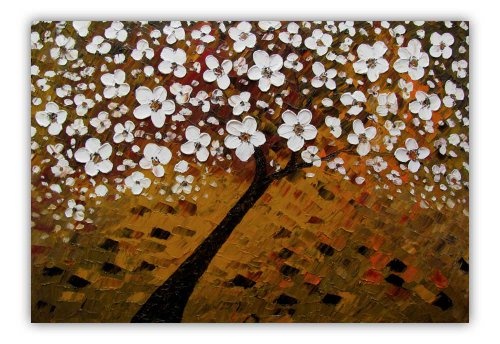 CANVAS IT UP Abstrakt braun Baum mit Blumen gedruckt Leinwand Wand Bild Kunstdrucke Bild Raum Dekoration Bilder, Fotos, mit