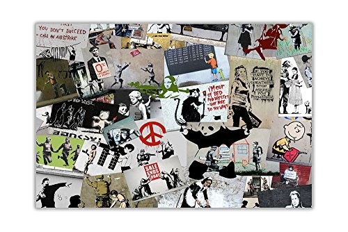 CANVAS IT UP Mix Leinwand Banksy Art Wand Bilder Collage Graffiti Montage Prints