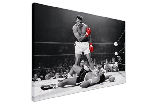 Canvas it up Iconic Druck auf Leinwand, Motiv Muhammad Ali mit roten Handschuhen, New Age / Pop Art, tolle Deko, Schwarz / Weiß 7- A1 - 24" X 30" (60CM X 76CM)