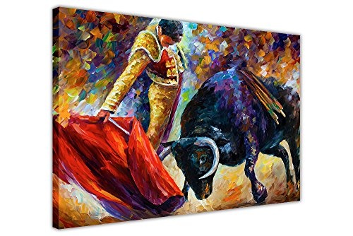 CANVAS IT UP Spanisch Bull Fight und Matador von Leonid Afremov auf Rahmen Leinwand Prints New Abstrakte Bilder Modern Art Größe: 101,6 x 76,2 cm (101 x 76 cm)