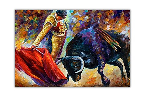 CANVAS IT UP Spanisch Bull Fight und Matador von Leonid Afremov auf Rahmen Leinwand Prints New Abstrakte Bilder Modern Art Größe: 101,6 x 76,2 cm (101 x 76 cm)