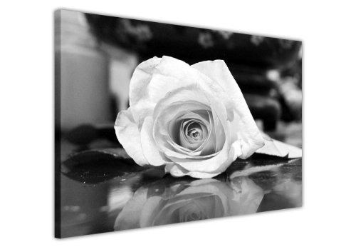 CANVAS IT UP Blumen Leinwandbild, Kunstdruck Bilder Schwarz und Weiß Rose Romantische Foto Druck Raum Dekoration Fotos Home Décor