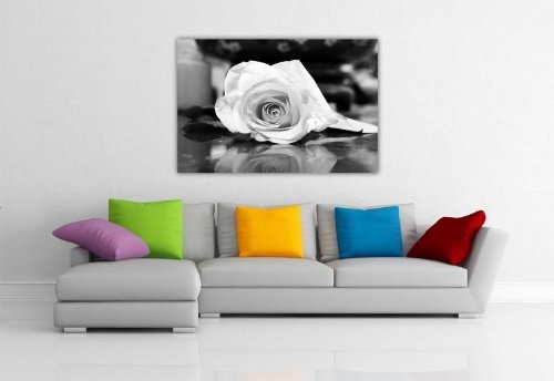 CANVAS IT UP Blumen Leinwandbild, Kunstdruck Bilder Schwarz und Weiß Rose Romantische Foto Druck Raum Dekoration Fotos Home Décor