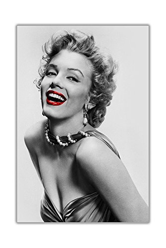 CANVAS IT UP Schwarz und Weiß Prints Pop Art Leinwand Kunst Bilder Sexy Marilyn Monroe mit roten Lippen Home Decor