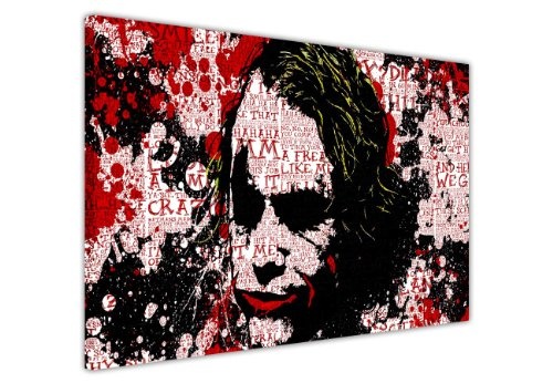 CANVAS IT UP Kunstdruck auf Leinwand, Motiv: Joker ausBatman - The Dark Knight, Collagen-Optik mit berühmten Zitaten, Pop-Art-Stil, Fotodruck Europäisch 7-30" X 20" (76CM X 50CM)